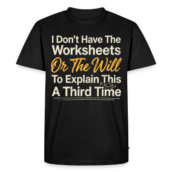 Pas de fiches d’exercices, pas de chemise testamentaire - T-shirt Premium bio Homme - noir - Devant - Nico (187cm)