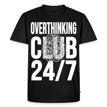 Club de la surpensée 24h/24 et 7j/7 du chaos mental - T-shirt Premium bio Homme - noir - Devant - Nico (187cm)