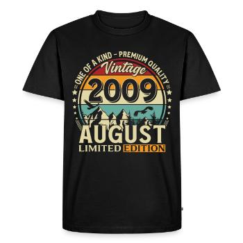 Cadeau du 17e anniversaire Mari Original août 2009 - T-shirt Premium bio Homme - noir - Devant - Nico (187cm)