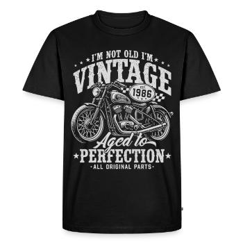 Cadeau d’anniversaire de moto vintage vintage 1986 - T-shirt Premium bio Homme - noir - Devant - Nico (187cm)