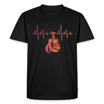 Boxing Sunset Boxing Heartbeat Martial Arts - Men's Premium Organic T-Shirt - black - Front - Nico (187cm)