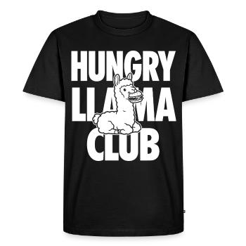 Club Hungry Lama avec burger - T-shirt Premium bio Homme - noir - Devant - Nico (187cm)