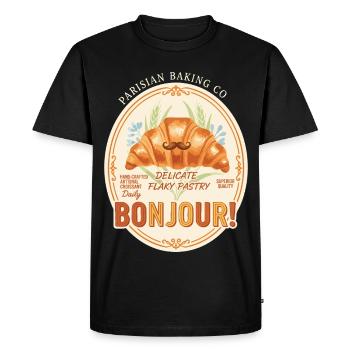 Petit-déjeuner Brunch drôle Café Beurre de cacahuète Érable - T-shirt Premium bio Homme - noir - Devant - Nico (187cm)
