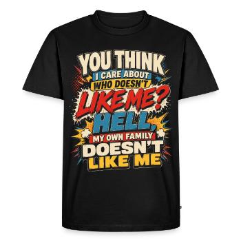 Black Humor Family Quote Sarcasm Comic Book - Men's Premium Organic T-Shirt - black - Front - Nico (187cm)