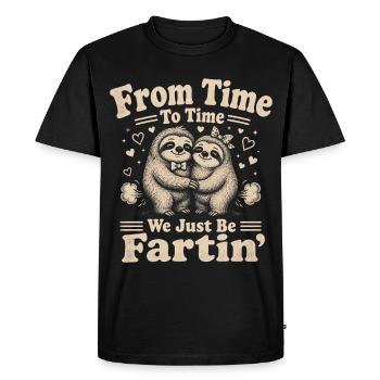 From time to time we are just Fartin - Men's Premium Organic T-Shirt - black - Front - Nico (187cm)