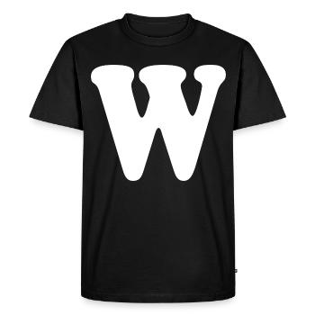 Imprimé grand style W | Lettre W | W Logo - T-shirt Premium bio Homme - noir - Devant - Nico (187cm)