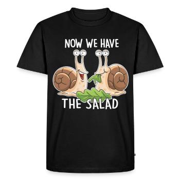 Now we have the salad – Funny snails - Men's Premium Organic T-Shirt - black - Front - Nico (187cm)