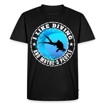 I LIKE DIVING AND MAYBE 3 PEOPLE  - Men's Premium Organic T-Shirt - black - Front - Nico (187cm)