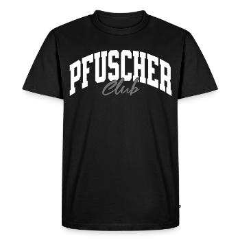 Pfuscher_Club_ws_grau - Men's Premium Organic T-Shirt - black - Front - Nico (187cm)