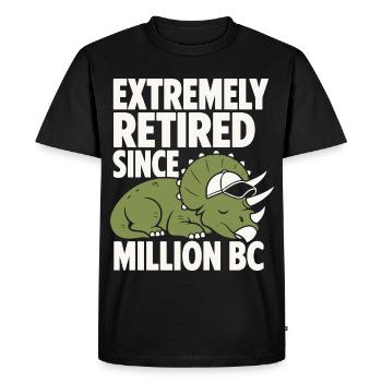 Extremely Retired Triceratops Humor - Men's Premium Organic T-Shirt - black - Front - Nico (187cm)
