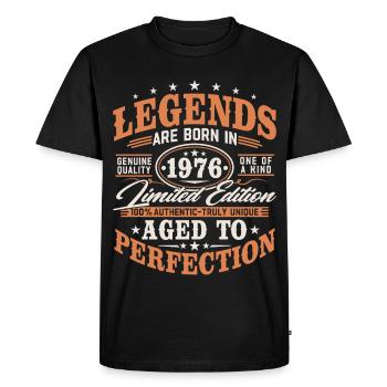Cadeau d’anniversaire vintage vintage rétro 1976 - T-shirt Premium bio Homme - noir - Devant - Nico (187cm)