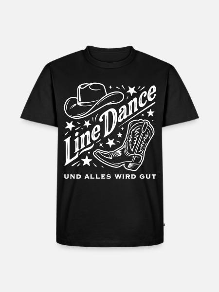 Line Dance Cowboy Flair - Männer Premium Bio T-Shirt - Schwarz
