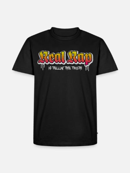 Real Rap - Männer Premium Bio T-Shirt - Schwarz