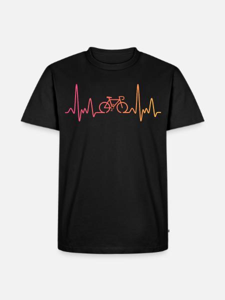 Sunset Cycling Heartbeat Cycling - Men's Premium Organic T-Shirt - black