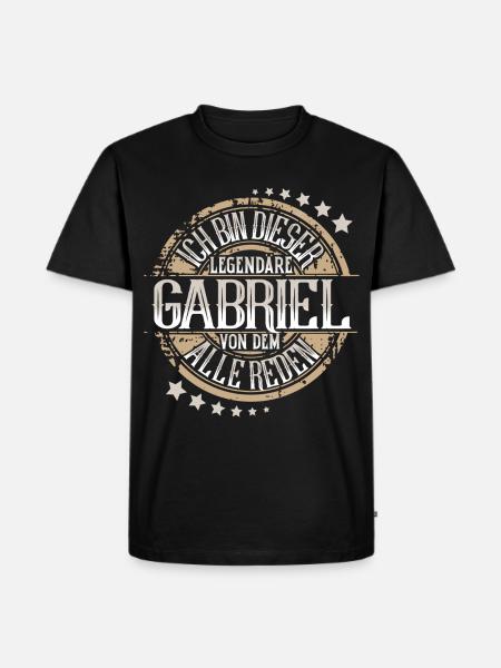 Gabriel - Männer Premium Bio T-Shirt - Schwarz