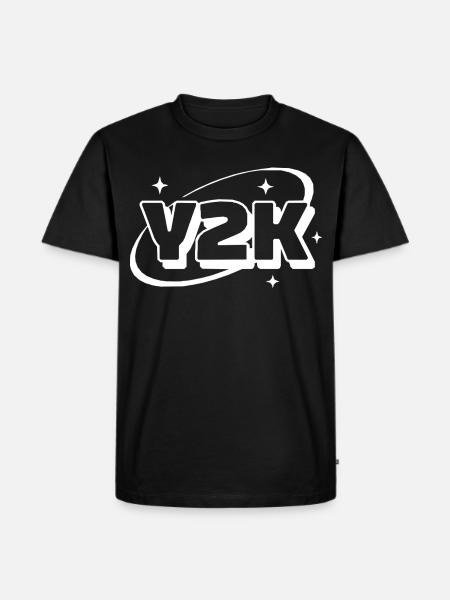 Y2K Neon Retro Stars - Men's Premium Organic T-Shirt - black