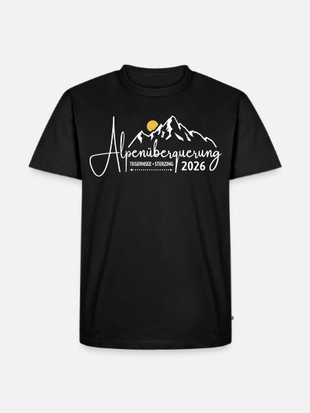Alpenüberquerung 2026 Tegernsee Sterzing Wandern - Männer Premium Bio T-Shirt - Schwarz