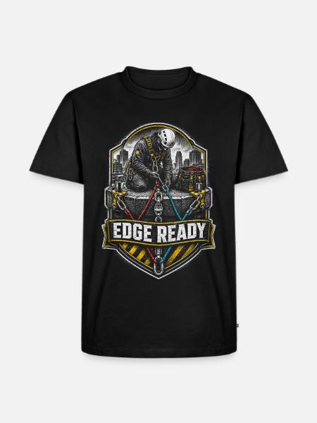 Industriekletterer Höhenarbeiter Edge Ready - Männer Premium Bio T-Shirt - Schwarz