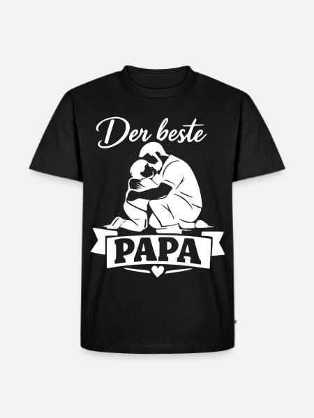 Der beste Papa Moment - Männer Premium Bio T-Shirt - Schwarz