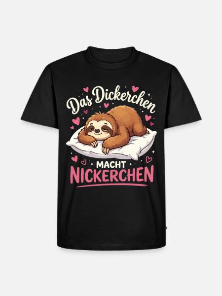 Das Dickerchen Macht Nickerchen - Männer Premium Bio T-Shirt - Schwarz