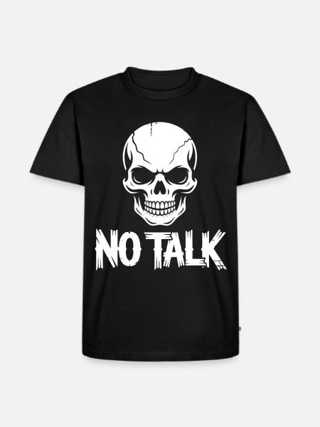 Skull No Talk Grafik - Männer Premium Bio T-Shirt - Schwarz