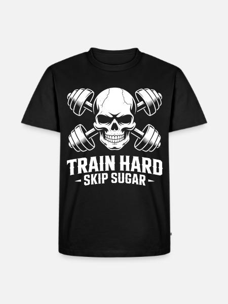 Skull Fitness Power - Männer Premium Bio T-Shirt - Schwarz