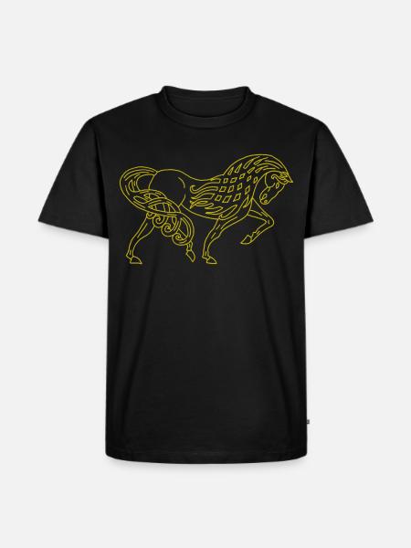 Keltisches Pferd - Männer Premium Bio T-Shirt - Schwarz