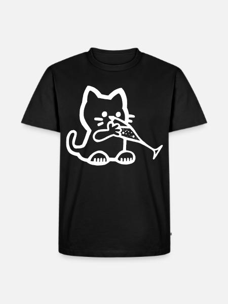 Thirsty Kitten (Weiß) - Männer Premium Bio T-Shirt - Schwarz