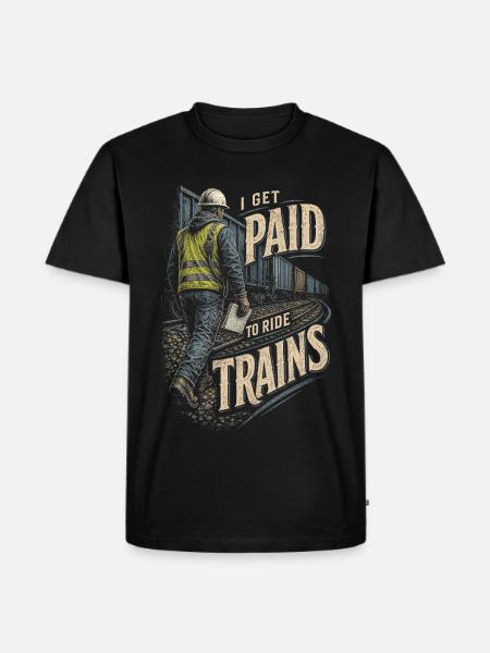Zugschaffner Zugführer Lokführer Schaffner - Männer Premium Bio T-Shirt - Schwarz