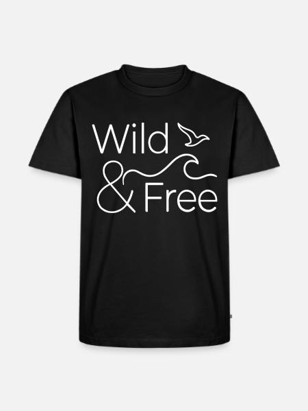 Wild and Free - Männer Premium Bio T-Shirt - Schwarz