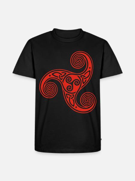 Keltisches Stammessymbol (Rot) - Männer Premium Bio T-Shirt - Schwarz