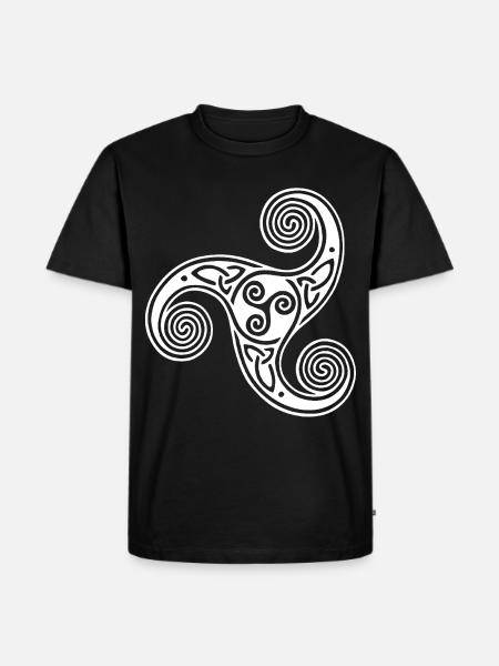Keltisches Stammessymbol (Weiß) - Männer Premium Bio T-Shirt - Schwarz