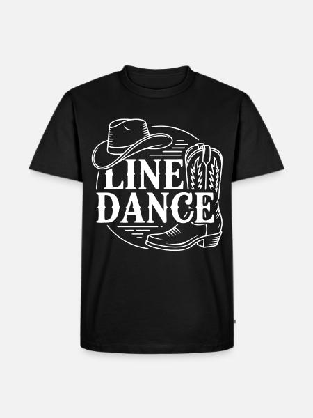 Line Dance Western Boots Hut - Männer Premium Bio T-Shirt - Schwarz