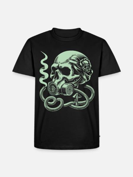 Apokalypse Skull - Männer Premium Bio T-Shirt - Schwarz