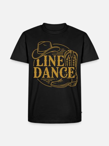 Line Dance Western Boots - Männer Premium Bio T-Shirt - Schwarz