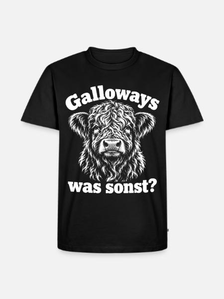 Galloway Kuh Was Sonst? - Männer Premium Bio T-Shirt - Schwarz
