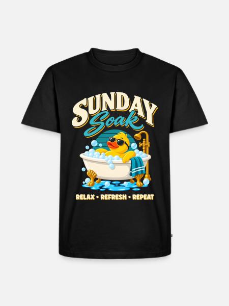 Sunday Soak Badeente – Relax Refresh Repeat - Männer Premium Bio T-Shirt - Schwarz