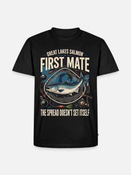 Great Lakes First Mate Salmon - Männer Premium Bio T-Shirt - Schwarz