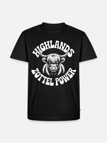 Highland Power Logo - Männer Premium Bio T-Shirt - Schwarz