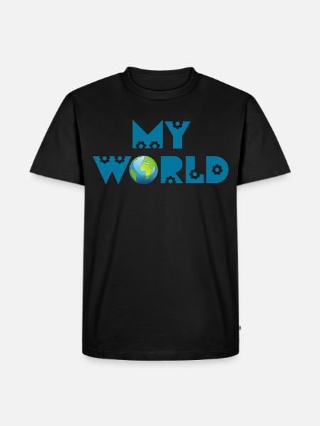 Meine Welt - Männer Premium Bio T-Shirt - Schwarz