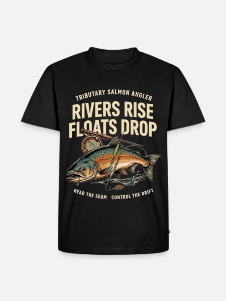 Flussforelle Angler-Design - Männer Premium Bio T-Shirt - Schwarz