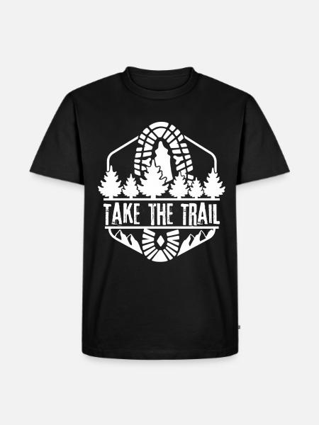 Take the Trail Waldpfad Silhouette - Männer Premium Bio T-Shirt - Schwarz