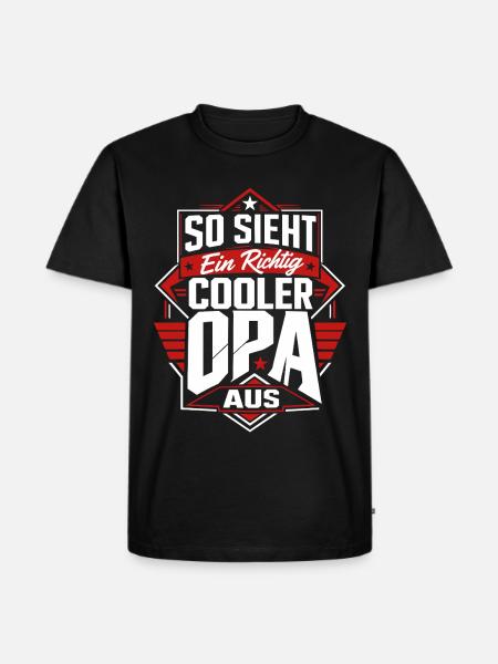 So sieht ein cooler Opa aus - Männer Premium Bio T-Shirt - Schwarz