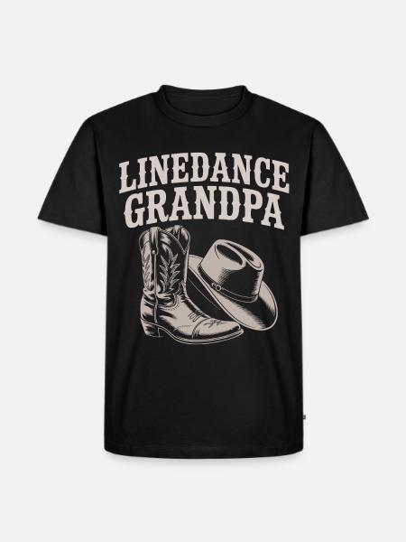 LineDance Grandpa Western Boots - Männer Premium Bio T-Shirt - Schwarz