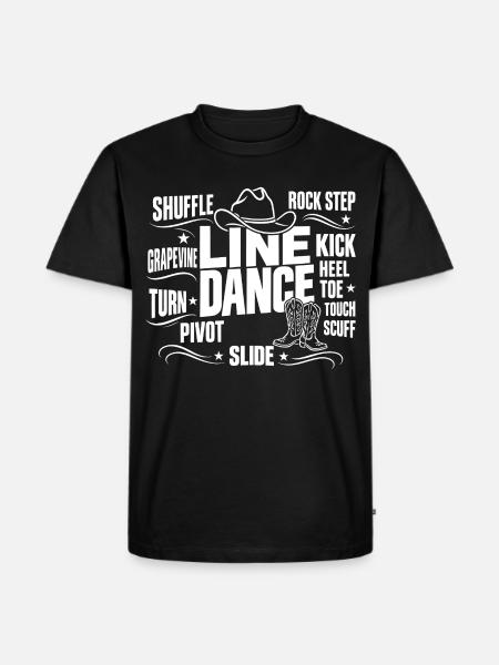 Line Dance Schritte Country Western - Männer Premium Bio T-Shirt - Schwarz