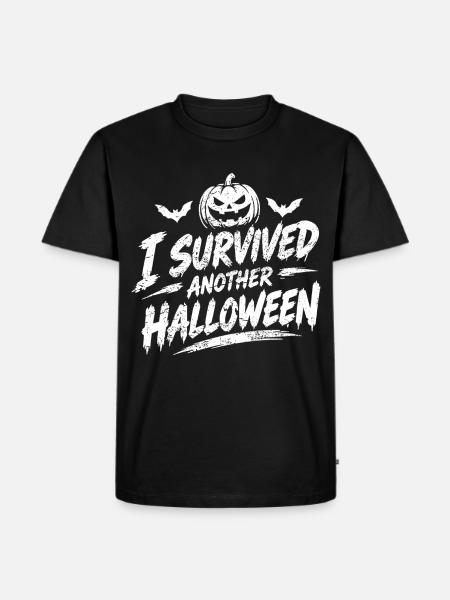 I Survived Another Halloween - Männer Premium Bio T-Shirt - Schwarz