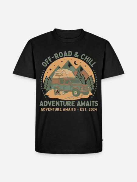 Offroad & Chill Abenteuer SUV - Männer Premium Bio T-Shirt - Schwarz