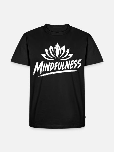 Mindfulness Achtsamkeit Lotusblumen Meditation - Männer Premium Bio T-Shirt - Schwarz