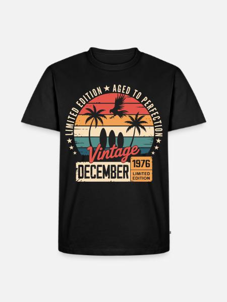 Limitierte Ausgabe Dezember 1976 - Männer Premium Bio T-Shirt - Schwarz