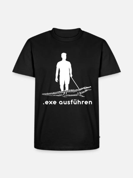 Admin Informatiker Programmierer Exe Ausführen - Männer Premium Bio T-Shirt - Schwarz